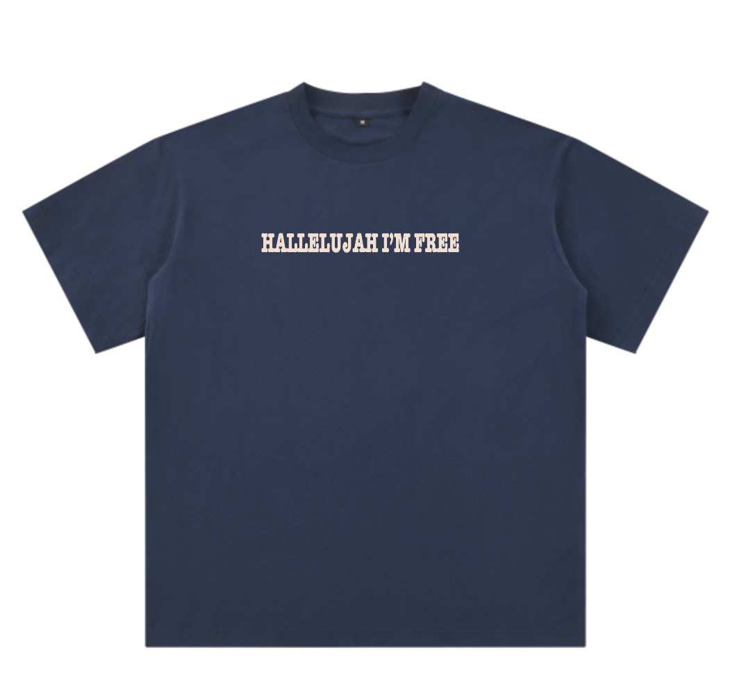 Hallelujah I'm Free Tee - Navy