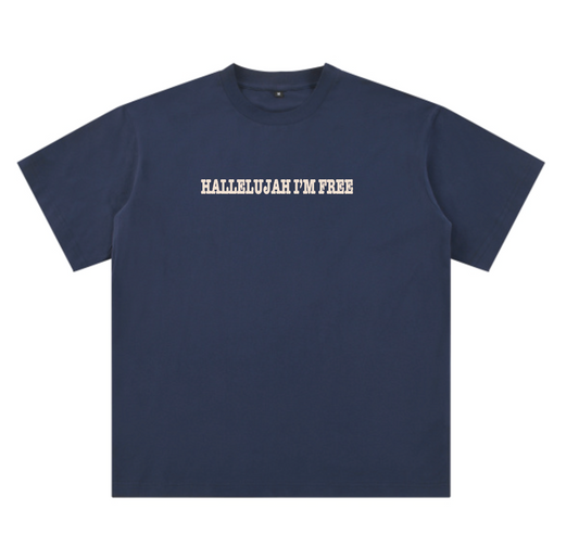 Hallelujah I'm Free Tee - Navy
