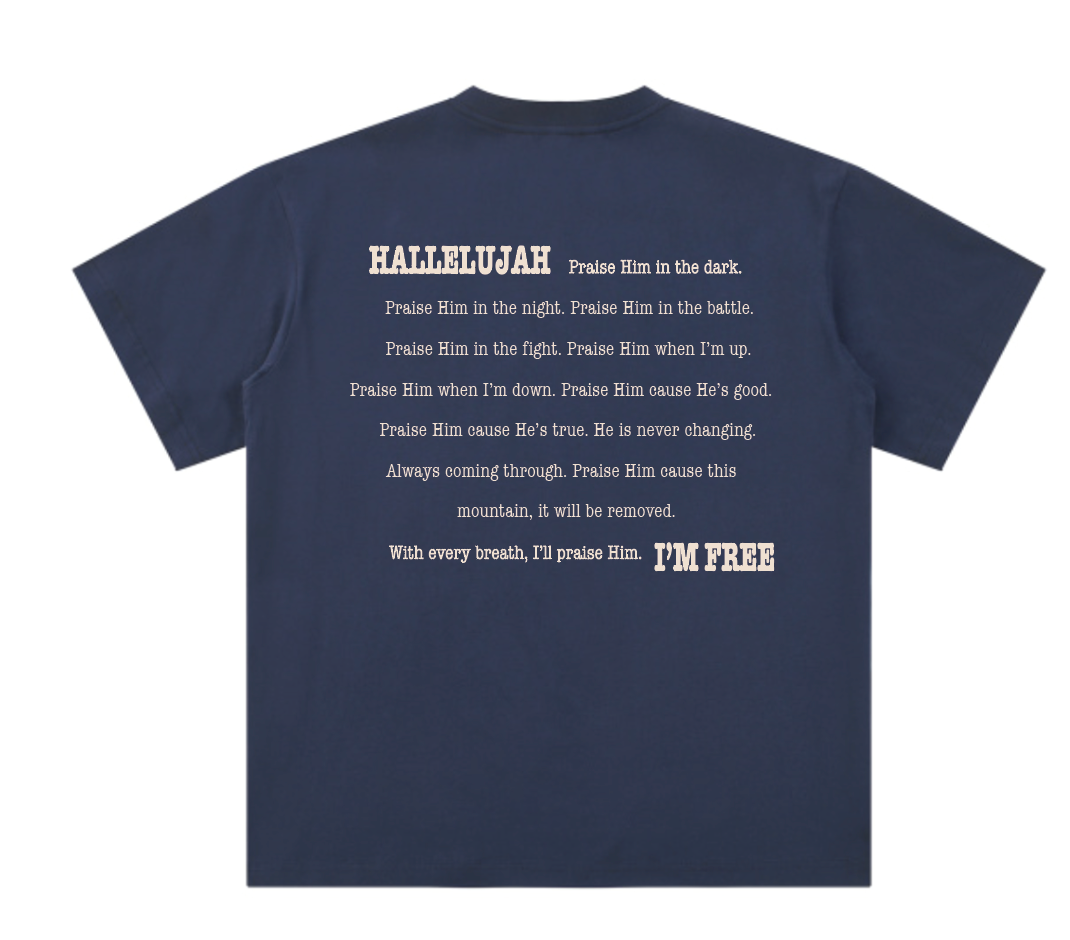 Hallelujah I'm Free Tee - Navy